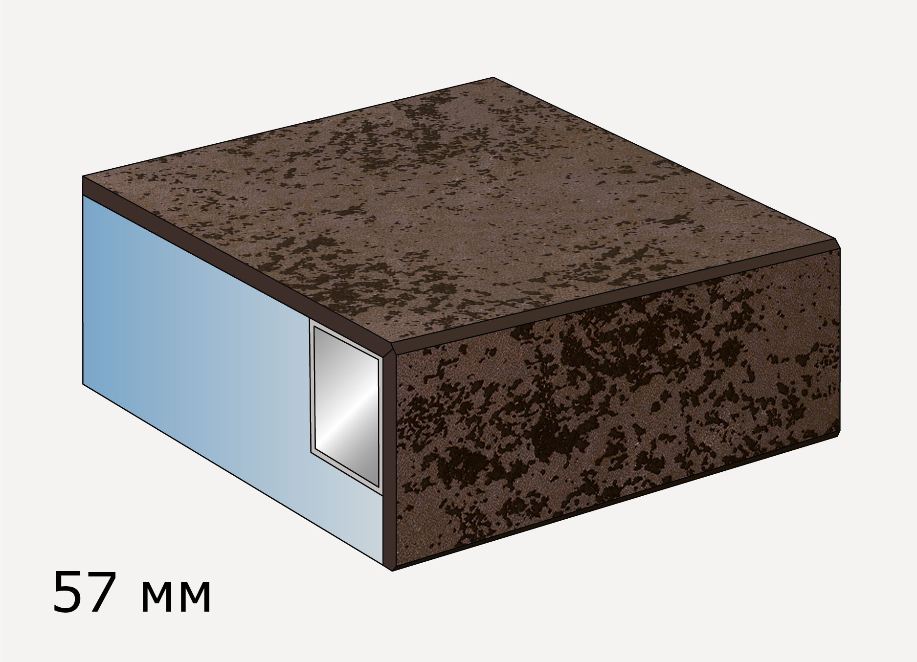 Толщина столешницы керамика 57мм